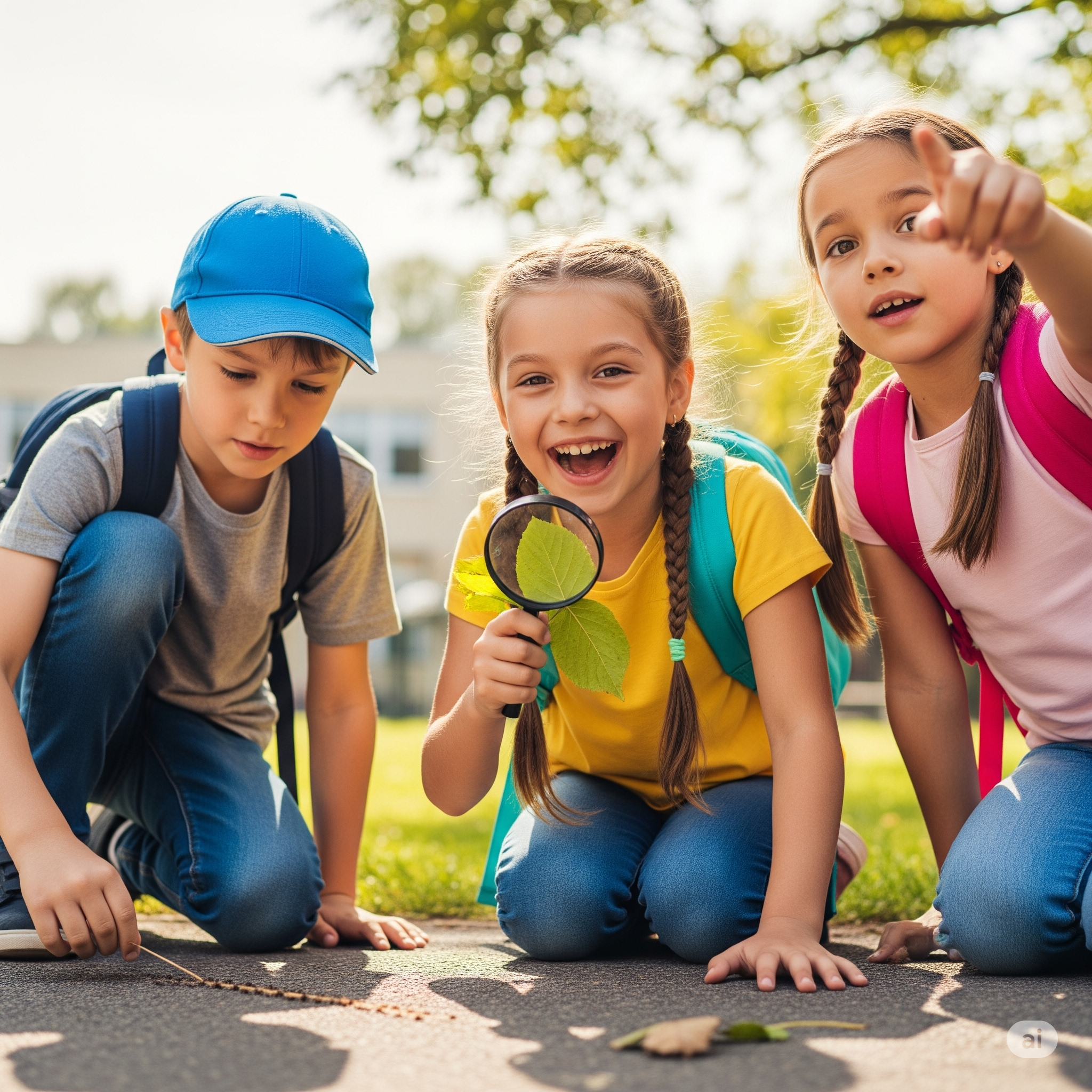 Older children doing homework together